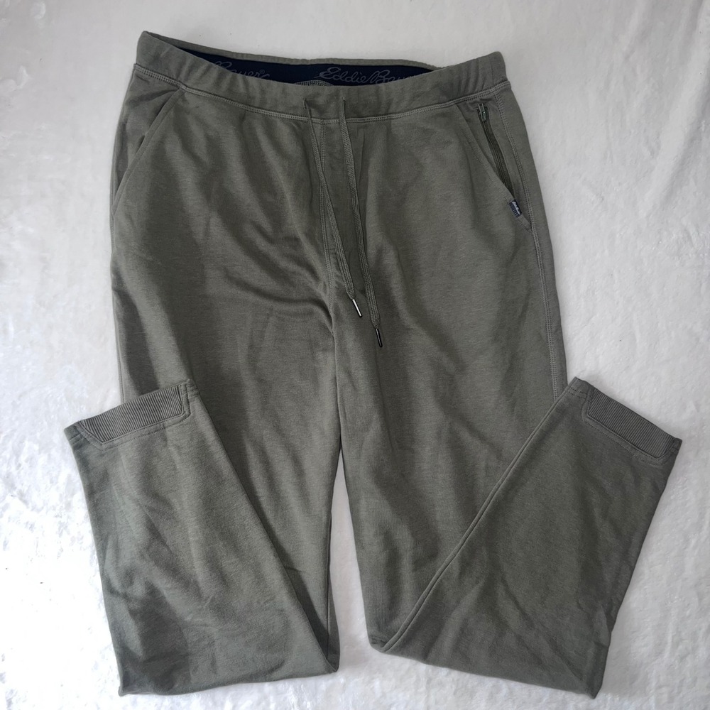 Eddie Bauer Lounge Mens XL Olive Green Joggers Sweatpants Athleisure Gorpcore